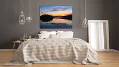 Glass Printed Picture - Wall Picture behind Tempered Glass SART01D Nature Series: Daybreak reflections on a calm lake