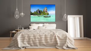 Graphic Art Print on Glass - Beautiful Quality Glass Print Picture SART01C Nature Series: Azure waters of Thailand