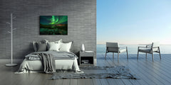 Glass Printed Picture - Wall Picture behind Tempered Glass SART01D Nature Series: Northern lights 1