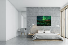 Glass Printed Picture - Wall Picture behind Tempered Glass SART01D Nature Series: Northern lights 1