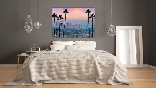 Glass Picture Toughened Wall Art  - Wall Art Glass Print Picture SART02 Cities Series: The skyline of Los Angeles