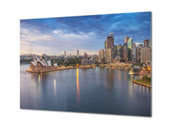 Glass Picture Toughened Wall Art  - Wall Art Glass Print Picture SART02 Cities Series: Sydney Opera House