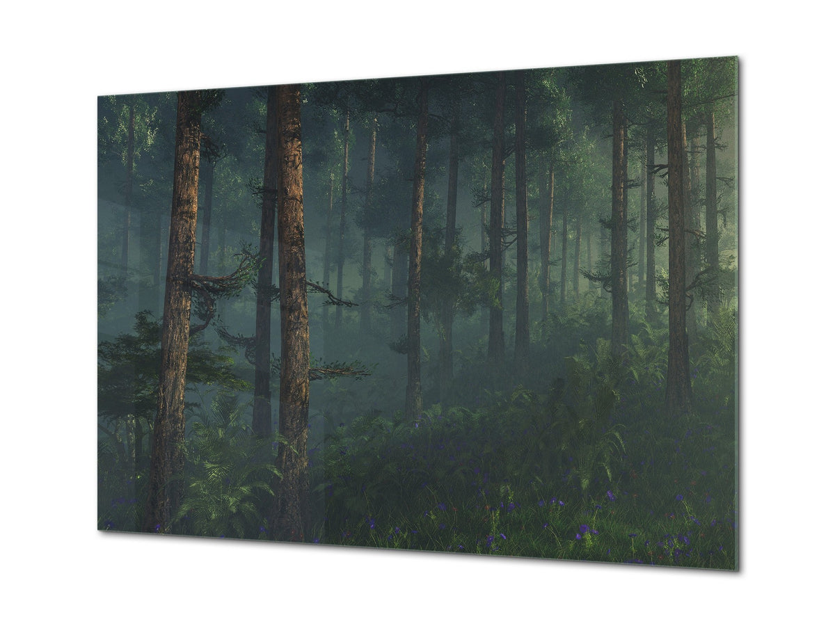 Glass Print Wall Art – Image on Glass SART01B Nature Series: Trees in a haze of light