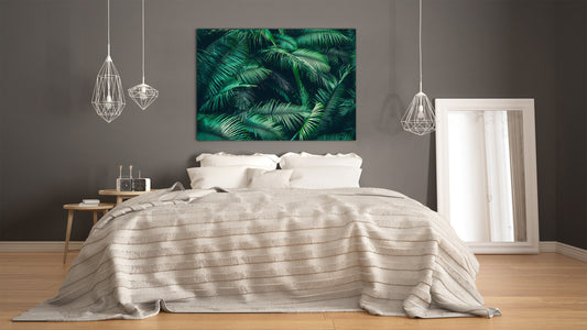 Modern Glass Picture - Contemporary Wall Art SART04 Flowers and leaves Series: Tropical forest leaves