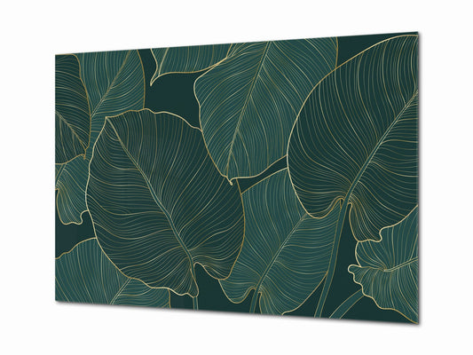 Modern Glass Picture - Contemporary Wall Art SART04 Flowers and leaves Series: Monstera deliciosa