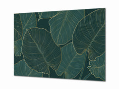 Modern Glass Picture - Contemporary Wall Art SART04 Flowers and leaves Series: Monstera deliciosa