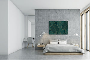 Modern Glass Picture - Contemporary Wall Art SART04 Flowers and leaves Series: Monstera deliciosa