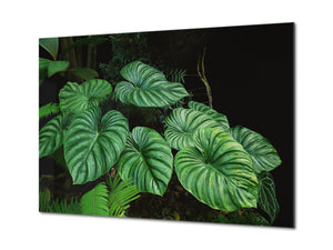Modern Glass Picture - Contemporary Wall Art SART04 Flowers and leaves Series: Tropical plants