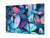 Modern Glass Picture - Contemporary Wall Art SART04 Flowers and leaves Series: Beautiful leaves in blue and purple tones