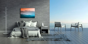 Glass Printed Picture - Wall Picture behind Tempered Glass SART01D Nature Series: Mountains under mist