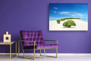 Glass Printed Picture - Wall Picture behind Tempered Glass SART01D Nature Series: Green trees against blue sky