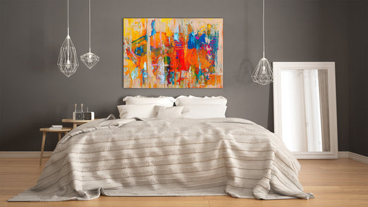 Glass Print Wall Art – Image on Glass  SART05 Miscellanous Series: Abstract art: splashes of paint