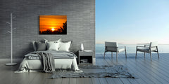 Glass Printed Picture - Wall Picture behind Tempered Glass SART01D Nature Series: Beautiful sunset