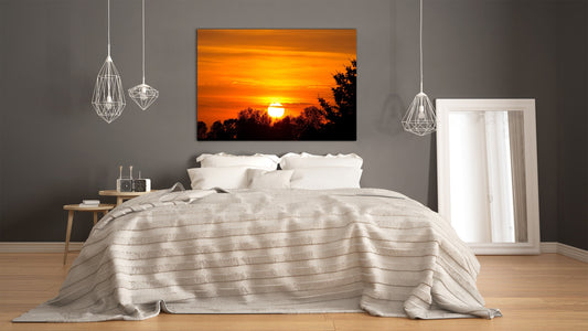 Glass Printed Picture - Wall Picture behind Tempered Glass SART01D Nature Series: Beautiful sunset