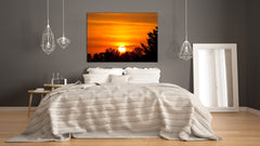 Glass Printed Picture - Wall Picture behind Tempered Glass SART01D Nature Series: Beautiful sunset