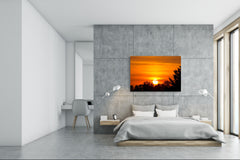 Glass Printed Picture - Wall Picture behind Tempered Glass SART01D Nature Series: Beautiful sunset