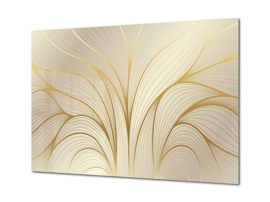 Glass Print Wall Art – Image on Glass  SART05 Miscellanous Series: Luxury golden wallpaper
