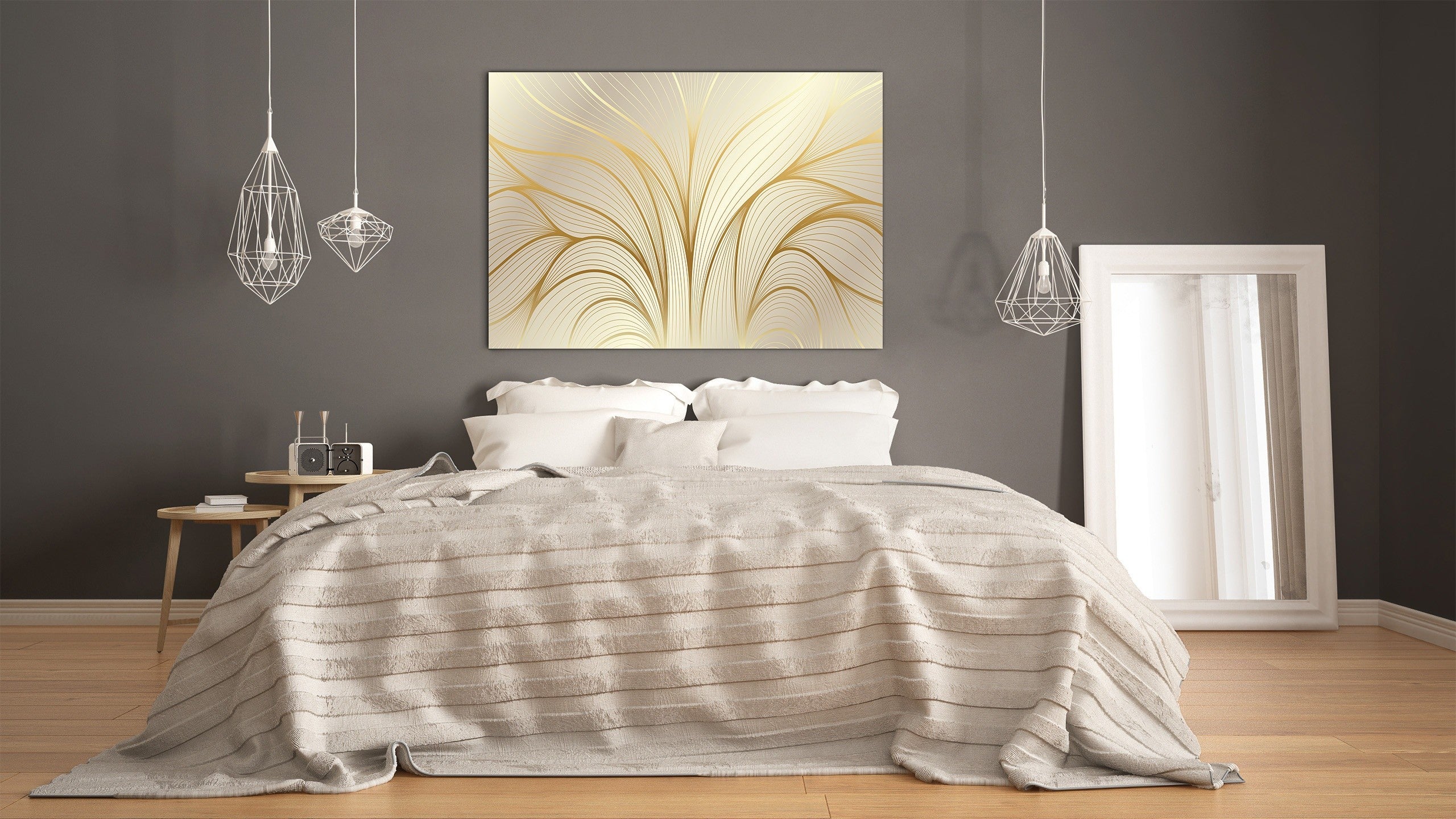 Glass Print Wall Art – Image on Glass  SART05 Miscellanous Series: Luxury golden wallpaper