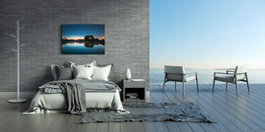 Glass Printed Picture - Wall Picture behind Tempered Glass SART01D Nature Series: Rising Moon In Night Starry Sky