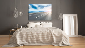 Glass Print Wall Art – Image on Glass SART01B Nature Series: Road by the lake