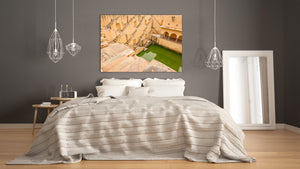 Graphic Art Print on Glass - Beautiful Quality Glass Print Picture SART01C Nature Series: Amber fort in India