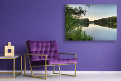 Glass Print Wall Art – Image on Glass SART01B Nature Series: Quiet lake in the evening twilight