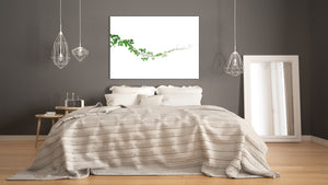 Modern Glass Picture - Contemporary Wall Art SART04 Flowers and leaves Series: Ivy plant on the white background
