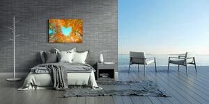 Modern Glass Picture - Contemporary Wall Art SART01 Nature Series: Autumn tree crowns