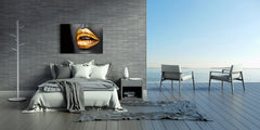 Glass Print Wall Art – Image on Glass  SART05 Miscellanous Series: Golden lips