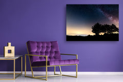 Graphic Art Print on Glass - Beautiful Quality Glass Print Picture SART01C Nature Series: Night stellar sky