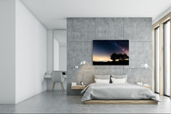 Graphic Art Print on Glass - Beautiful Quality Glass Print Picture SART01C Nature Series: Night stellar sky