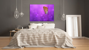 Wall Art - Glass Print Canvas Picture SART03B Animals Series: Butterfly on the purple background