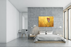 Arte de pared - Impresión en lienzo de vidrio Imagen SART03B Serie Animales: Hermosa mariposa en la hierba del campo 1