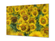 Modern Glass Picture - Contemporary Wall Art SART04 Flowers and leaves Series: Beautiful sunflower field