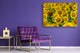 Modern Glass Picture - Contemporary Wall Art SART04 Flowers and leaves Series: Beautiful sunflower field