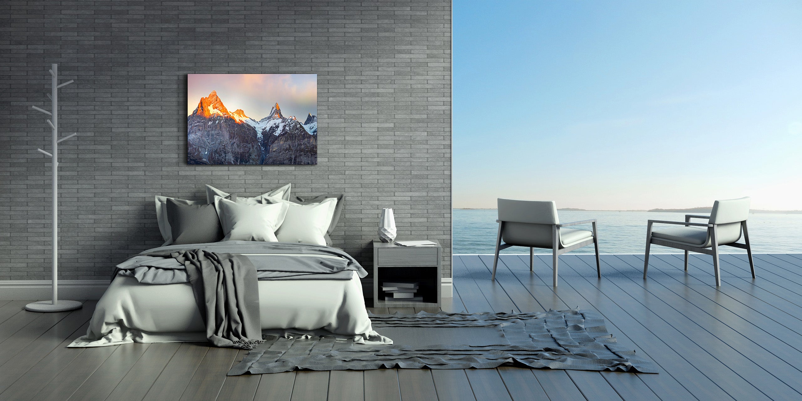 Glass Print Wall Art – Image on Glass SART01B Nature Series: Austere landscape of the Alps