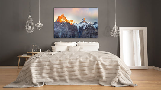Glass Print Wall Art – Image on Glass SART01B Nature Series: Austere landscape of the Alps