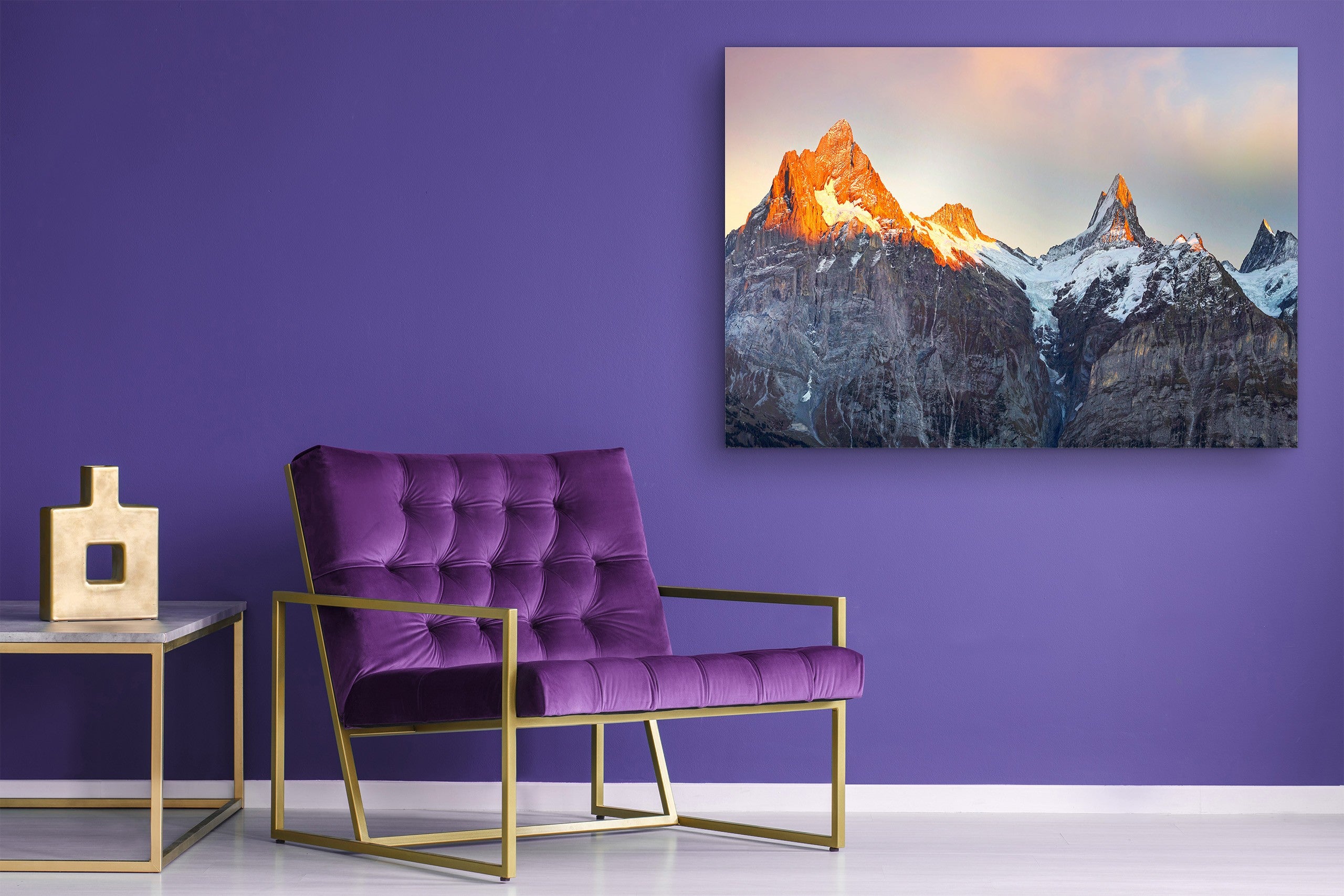 Glass Print Wall Art – Image on Glass SART01B Nature Series: Austere landscape of the Alps