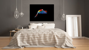 Wall Art - Glass Print Canvas Picture SART03B Animals Series: Beautiful colourful parrot