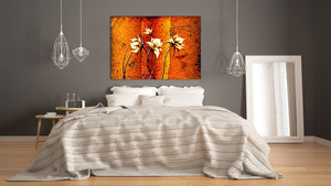 Glass Print Wall Art – Image on Glass  SART05 Miscellanous Series: Abstract flower oil painting