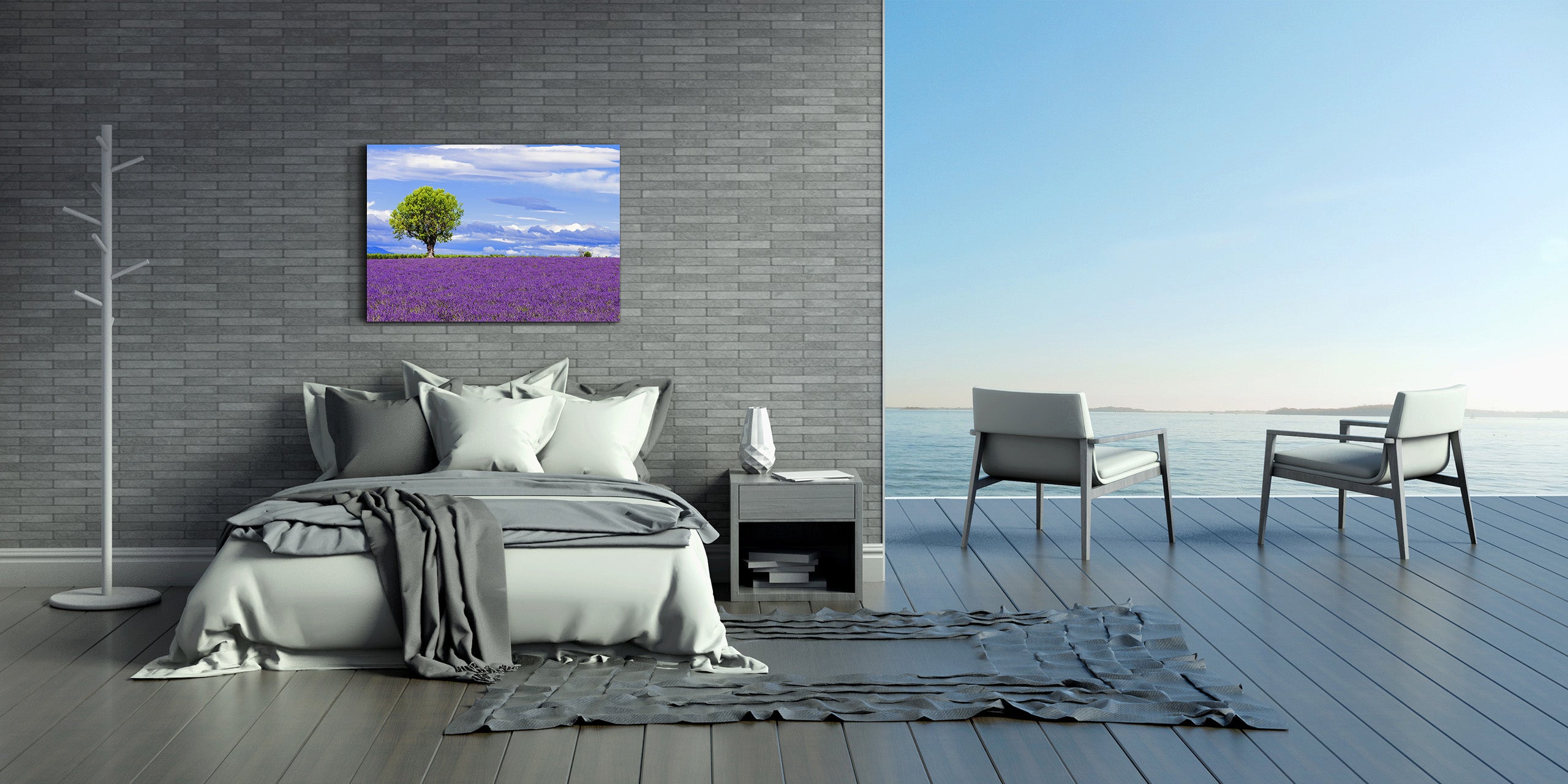 Glass Print Wall Art – Image on Glass SART01B Nature Series: Lavender field