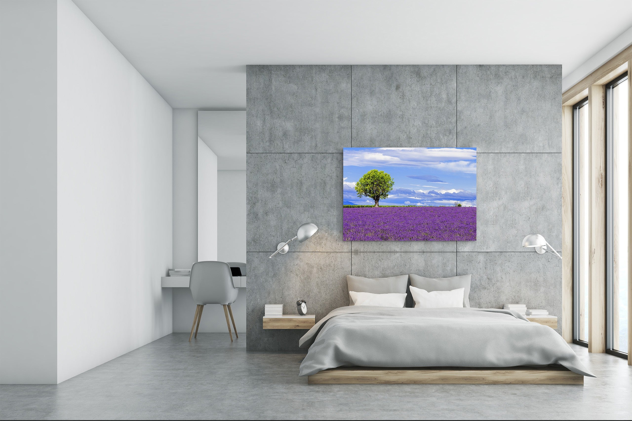 Glass Print Wall Art – Image on Glass SART01B Nature Series: Lavender field