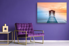 Glass Printed Picture - Wall Picture behind Tempered Glass SART01D Nature Series: Fine morning in Nagalang, Labuan