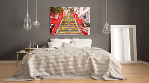 Glass Picture Toughened Wall Art  - Wall Art Glass Print Picture SART02 Cities Series: Colorful steps in Rio de Janeiro
