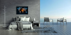 Glass Print Wall Art – Image on Glass  SART05 Miscellanous Series: Colorful world map