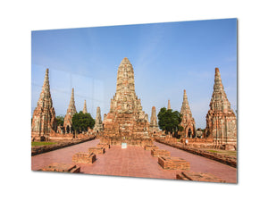 Graphic Art Print on Glass - Beautiful Quality Glass Print Picture SART01C Nature Series: Ancient temple in Thailand