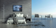 Glass Printed Picture - Wall Picture behind Tempered Glass SART01D Nature Series: Lofoten in Norway