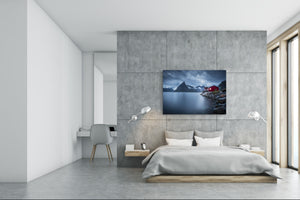 Glass Printed Picture - Wall Picture behind Tempered Glass SART01D Nature Series: Lofoten in Norway