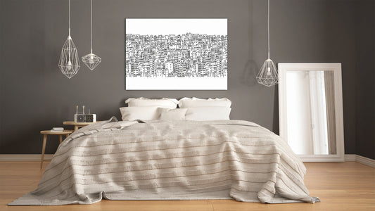 Glass Picture Toughened Wall Art  - Wall Art Glass Print Picture SART02 Cities Series: Abstract cityscape background