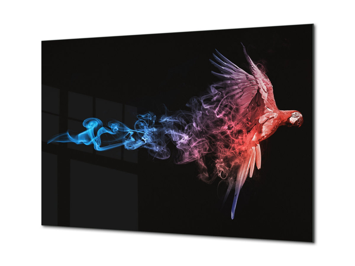 Wall Art - Glass Print Canvas Picture SART03B Animals Series: Flying parrot Ara